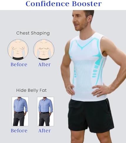 Compression Shirt Men Slimming Body Shaper Vest Crewneck Workout Tank Top