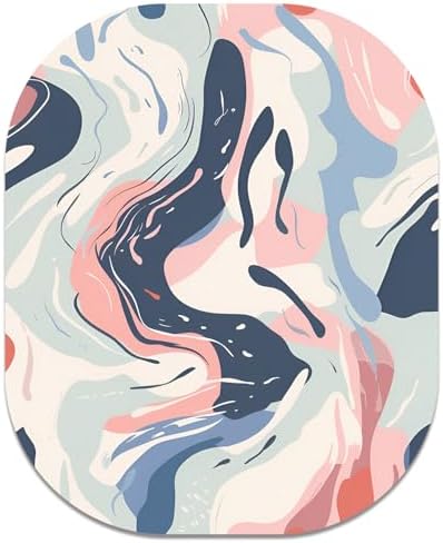 Small Mouse Pad, 6 x 7 Inch, Oval Mini Mouse Pad with Non-Slip Rubber Base for Laptop Wireless Mouse Keyboard Tray Mousepad, Patterns of Rivers