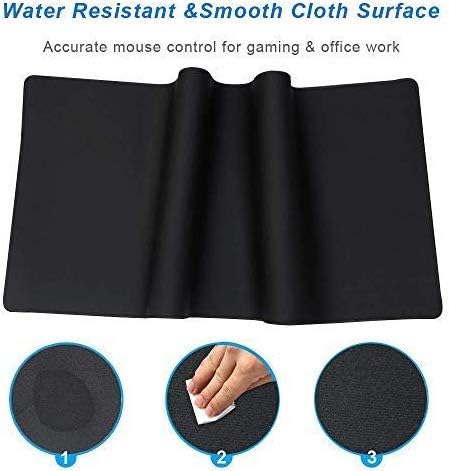 Extra Large Gaming Mouse Pads/Extended Protective Office Desk Mouse Mat Non-Slip Professional Precision Tracking Surface (23.6" x 11.8") for PC Computer Laptop(60x30 Black001)