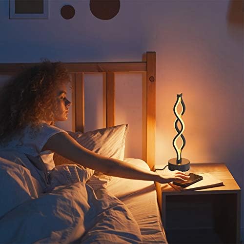 NUÜR Bedside Lamps Set of 2, Black Lamps for Living Room, Dimmable LED Nightstand Lamp, Small Nightstand Lamp for Bedroom, Home, Living Room, Office