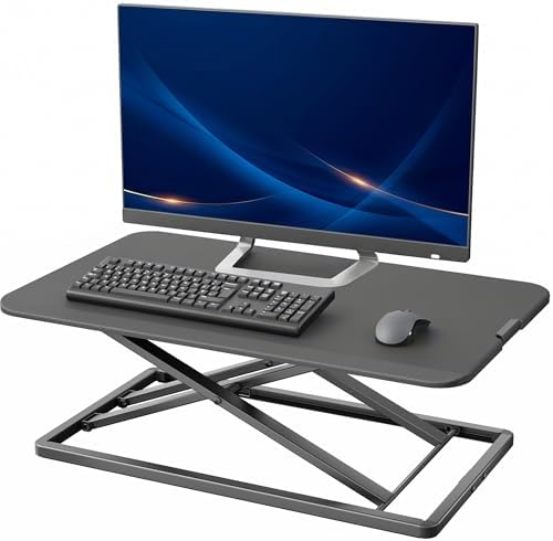 VIVO Black 29 in Single Top Standing Desk Converter, DESK-V000U