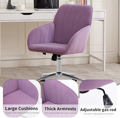 Home Office Desk Chair with Memory Foam Seat and Silver Swivel Base