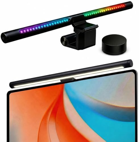 YEELIGHT Monitor Light Bar RGB Backlight, Ra98 Computer Lamp Works with Matter & Alexa for Home Office Gaming, 350LM Dimmable No Glare Eye-Care LED Screen Bar, USB Desk Lamp Stepless Dimming