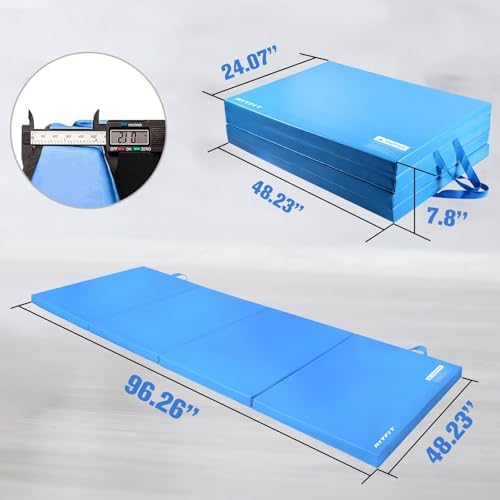 RitFit Upgraded Folding Exercise Mat, 2 Inch Thick Gymnastics Mat