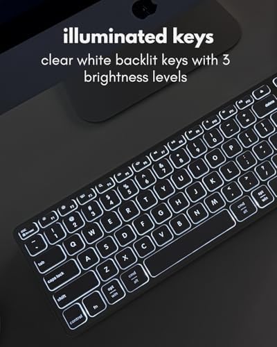 Macally Wired Keyboard for Mac with USB Hub (2X USB-A / 1x USB-C) - Compatible Backlit Apple Keyboard with Dual Interface - Auto OS Detection for Mac, MacBook, iMac, PC, Android, iPad, iOS - Silver