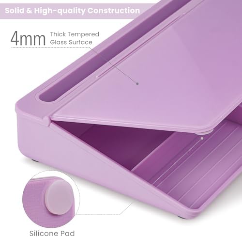 Varhomax Glass Desk Whiteboard with Storage