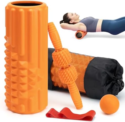 5 in 1 Foam Roller Set, High Density Patented Exercise Roller