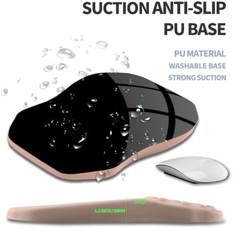 Ergonomic Raised Mouse Pad Wrist Support with Bilateral Slope Memory Foam Mousepad for Wrist Rest and Carpal Tunnel Pain Relief 11.8x7.9〃 Apricot Pink