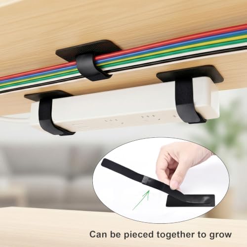 Cable Management Under Desk, 60 Pair Cord Organizer Straps