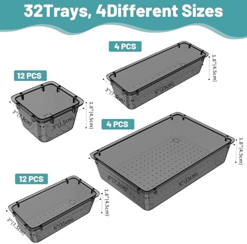 Drawer Organizer Set, Drawer Organization and Storage Containers, 32 PCS