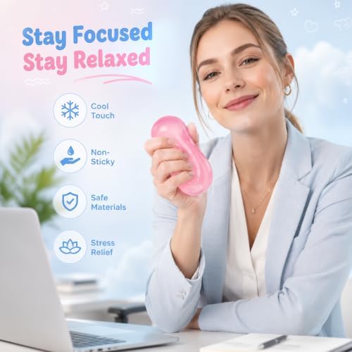 Coconut Oil Squishy Stress Ball, No Rebound Sensory Fidget Toys-Pink