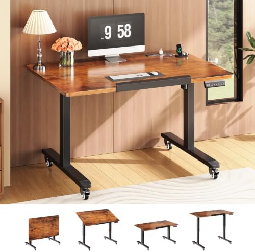 SEDETA 31.5 Inches Electric Standing Desk, 180° Tiltable Mobile Rising