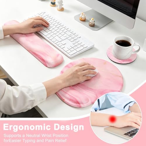 Ergonomic Mouse Pad with Wrist Rest, Mouse Pads for Desk Wrist Support