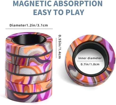Halloween Magnetic Rings for Adults and Kids,Fidget Spinner Rings Toys for Anxiety Relief Therapy Boy and Girl Ages 8-13,Teens Halloween Party Favors Decorations,3PCS