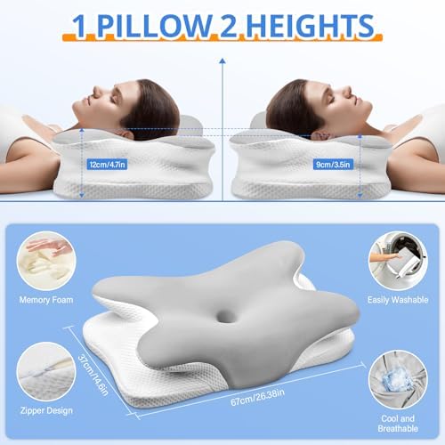 Cervical Neck Pillow, Ergonomic Pillow for Neck Pain Relief