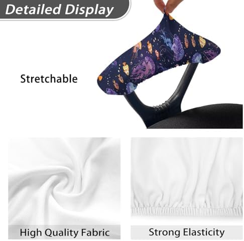 2Pcs Jellyfish Fish Printed Office Chair Armrest Covers, Stretchy Soft Office Chair Arms Rest Covers, Removable Washable Arms Protector Covers for Office Chair Computer Chair