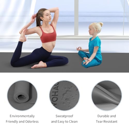 Extra Wide & Thick 8mm Yoga Mat, 72"x31.5"