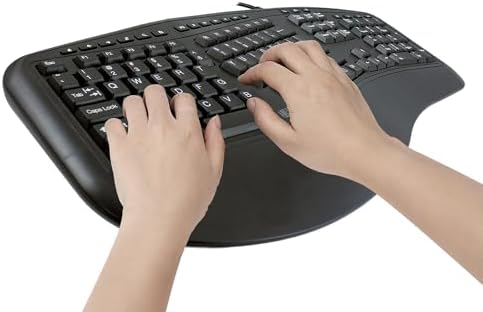 Adesso Ergonomic USB Keyboard, 105-Key US Layout AKB-150UB