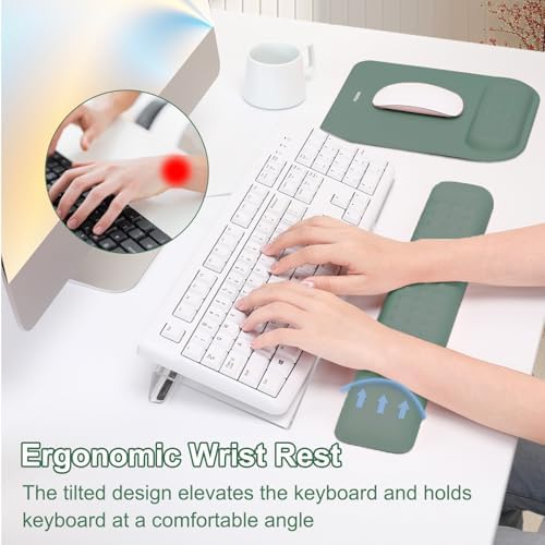 MOSISO Keyboard Stand&Wrist Rest Support for Keyboard &Mouse Pad Set