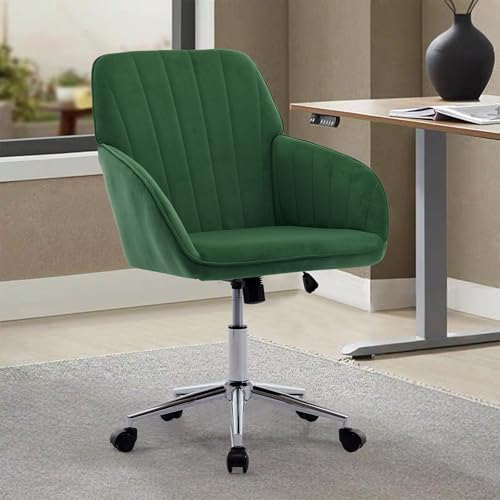 Home Office Desk Chair, Memory Foam Swivel Task Chair with Gold Base