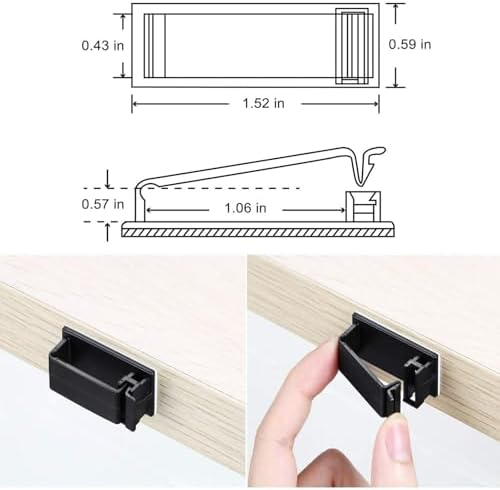 50Pcs Self Adhesive Cable Management Clips,Cable Organizers Wire Clips Cord Holder for PC Laptop Ethernet Cable Desktop Home Office(1.52’’ x 0.59’’ x 0.57’’, Black)