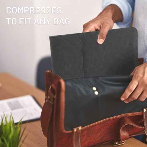 Allinside 13 inch Laptop Sleeve Case for MacBook Neo A18 Pro/MacBook Air 13 2018-2026/MacBook Pro 13 2016-2022, Waterproof PU Suede Leather Laptop Sleeve Bag Protective Vertical Case Cover, Black