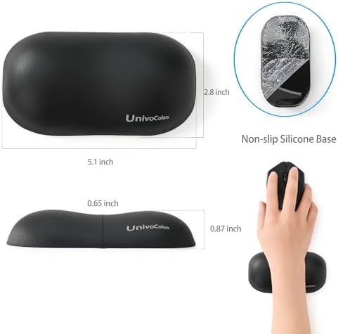UnivoColors Design-Wave Wrist Rest, Artificial Sheepskin+Memory Foam+Ergonomic+Anti-Slip Gel, Resilience Support during Work and Gaming,Mouse Accessory,Tangerine