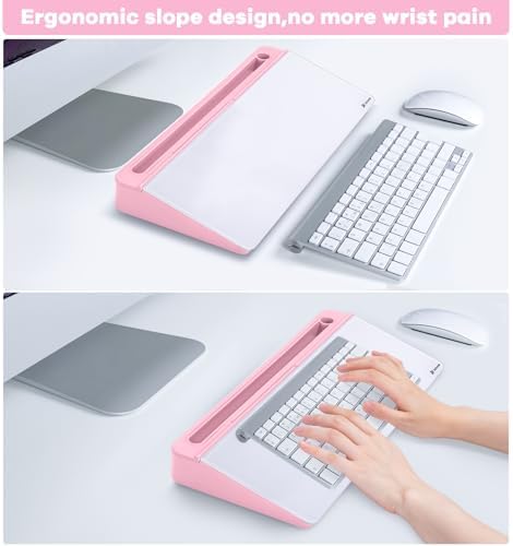 Varhomax Glass Desk Whiteboard with Storage, Desktop Organizer