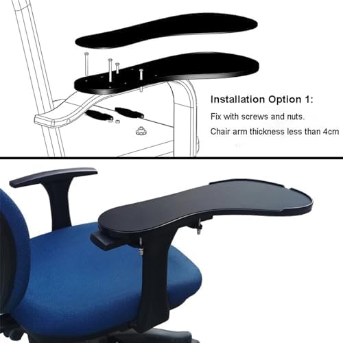 XL Size Chair Arm Rest Mouse Pad Chair Arm Clamping Wrist Support 480 * 230mm Elbow Rest with Non-Slip Mouse Mat OK020