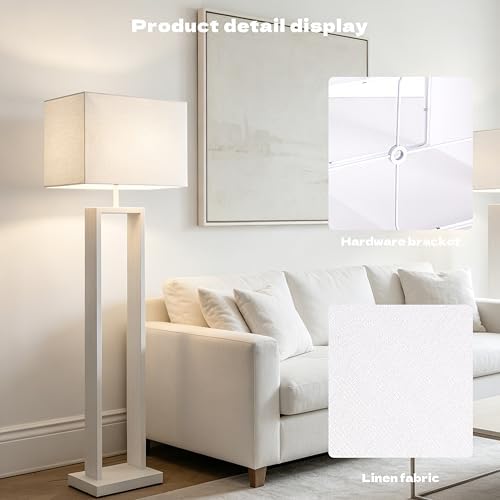 GO&SO Large White Rectangle Lamp Shades Set of 2, 16"L x 8"W x 10"H Deco