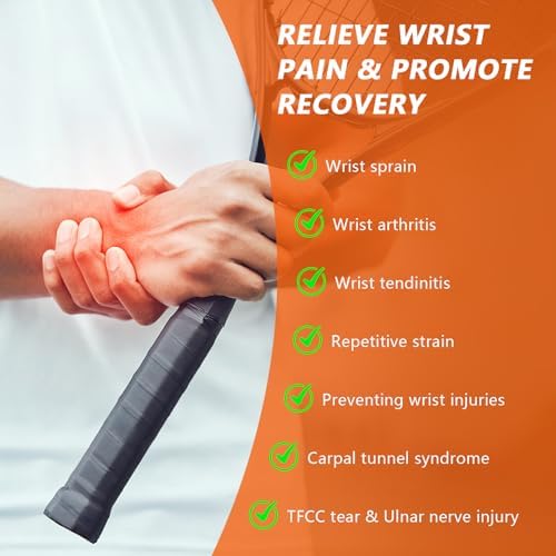 Wrist Brace for Carpal Tunnel Relief, Ultra-Thin Wrist Wraps Ice Compression for TFCC Tear, Repetitive Wrist Sprain, Tendonitis, Ulnar Wrist Night Support One Size Fits for Left & Right Hand