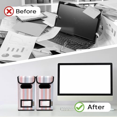 BALEINE File Organizer Box with Lid, Collapsible Hanging File Storage Box