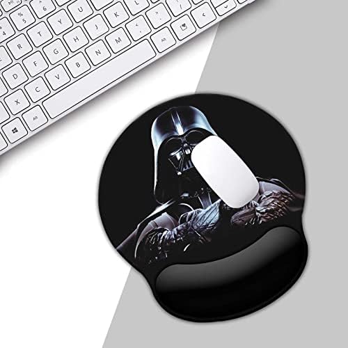 Black Mouse Pad with Wrist Rest,Non-Slip Rubber Base for Comfortable Gaming Mousepad - Ergonomic Mouse Pads with Wrist Support Suitable for Laptop Desktop and Work, Office Desk Accessory