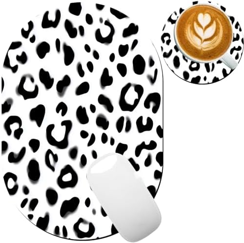 Small Mouse pad, Portable, Waterproof Non-Slip Rubber Bottom, Suitable for Wireless Mouse, Laptop Keyboard Tray for Both Men and Women, Office Travel 7.1x10.6in，Leopard Print