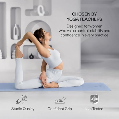 Premium Yoga Mat – Sweat-Activated Non-Slip PU Grip I Natural Rubber Base I 4mm for Yoga, Pilates & Workouts