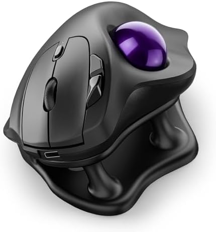 Nulea Wireless Trackball Mouse Ergonomic 21.7 Tilt Stand Thumb Control