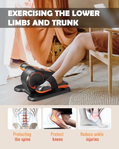 Yagud Under Desk Machine, Electric Elliptical Leg Exerciser for Senior, 13 Adjustable Speeds Quiet and Portable Seated Pedal Exerciser for Training with Remote Control