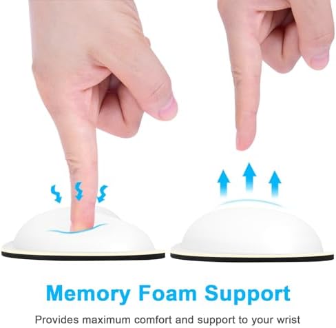 Dapesuom Mouse Wrist Rest, Ergonomic Memory Foam Mouse Wrist for Computer Desk Mats Support, PU Leather Hand Rest Pad Cushion for Gaming, Laptop, Men, Women, Pain Relief & Easy Typing, Ivory White