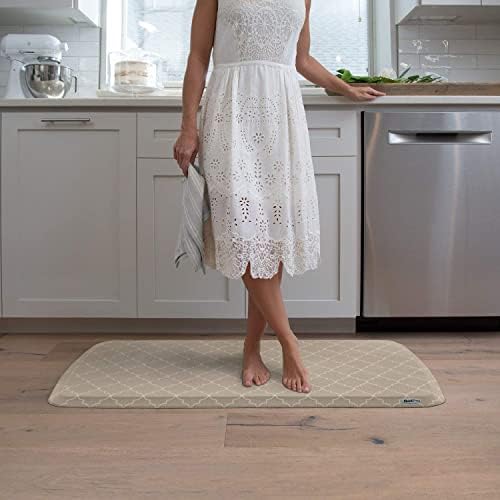 GelPro Elite Premier Anti-Fatigue Kitchen Comfort Floor Mat, 20x36,Trellis Khaki Stain Resistant Surface with Therapeutic Gel and Energy-Return Foam for Health & Wellness