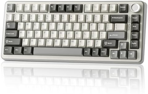YUNZII B75 PRO 75% Wireless Mechanical Keyboard (Grey,Milk Switch)