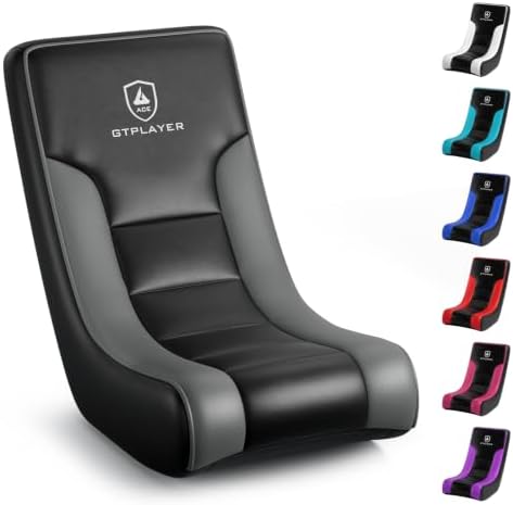 GTPLAYER Floor Rocking Gaming Chair – Floor Rolling Game Chairs with Angle Limiter, Gamer Rocker Floor Seat, Compact & Lightweight, Black(Large)