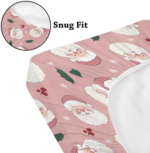Christmas Theme Winter Holiday Snowflakes Leaves Pattern Baby Changing Pad Cover, Unisex Christmas Nursery Diaper Changing Table Pad Mat Sheet for Boys Girls-16x32