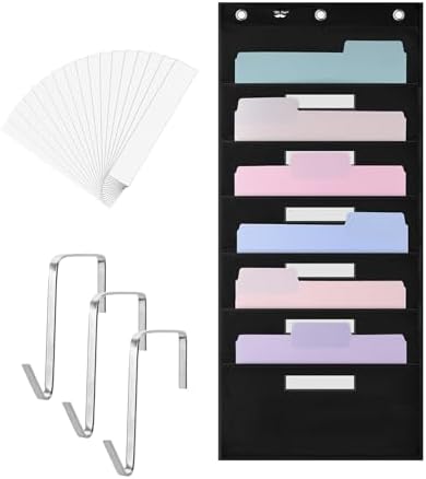 Mr. Pen- Hanging Wall File Organizer with 6 Name Tag, 6 Pocket