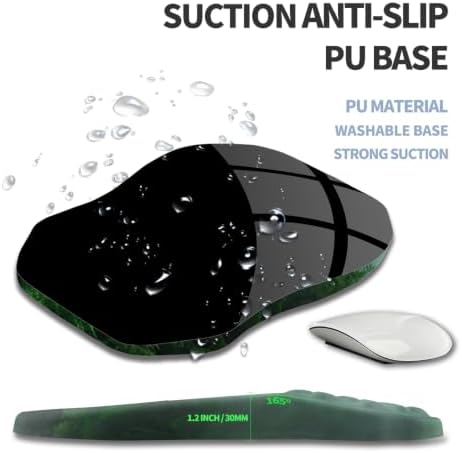 Ergonomic Raised Mouse Pad Wrist Support with Bilateral Slope Memory Foam Mousepad for Wrist Rest and Carpal Tunnel Pain Relief 11.8x7.9〃Green Mountain