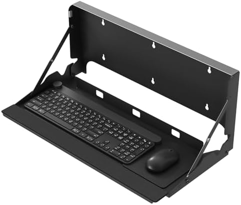 Flip Down Wall Mount Keyboard Tray, 24 Inch Keyboard Holder