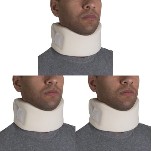 OTC Cervical Collar, Soft Contour Foam, Neck Support Brace, White Average 3" Depth, X-Small (Pack of 3)
