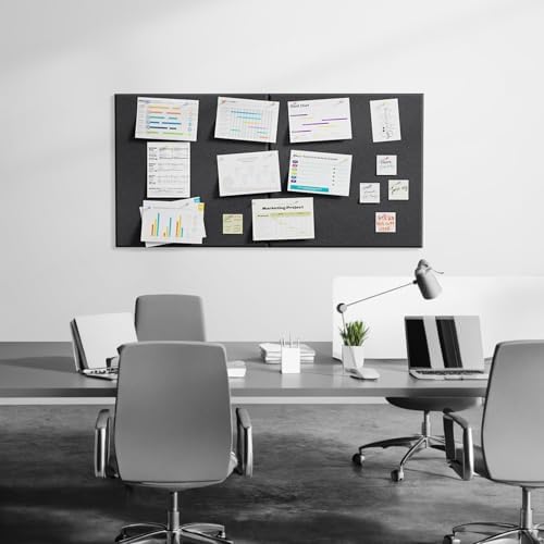 MaxGear Extra Large Bulletin Board 72" x 48", Black Felt Wall Tiles Pushpin