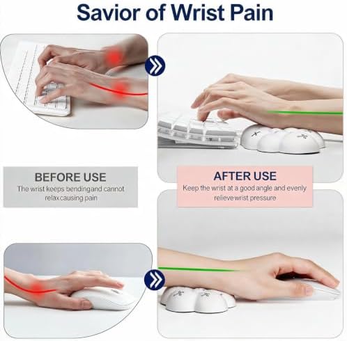 Cloud Wrist Rest Set for Keyboard & Mouse. Silky Fabric Surface