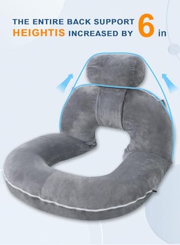 INSEN Reading Pillow, Back Pillow for Sitting in Bed and Couch, Gaming Pillow for Adults, Sit Up Support for Bed