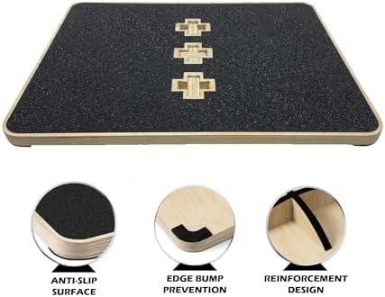 Multi-Optional Wooden Balance Board for all kind of balance tranning, Extra-Large Anti-Slip Wobble, Rocker and Plank Board for Balance and Core Training, Balancing Board for Under Desk